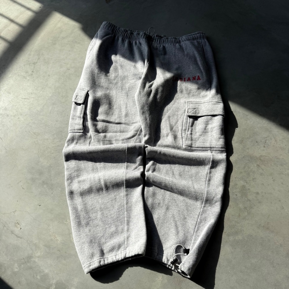 Steve & Barrys Indiana University Cargo Sweatpants Mens Medium Gray